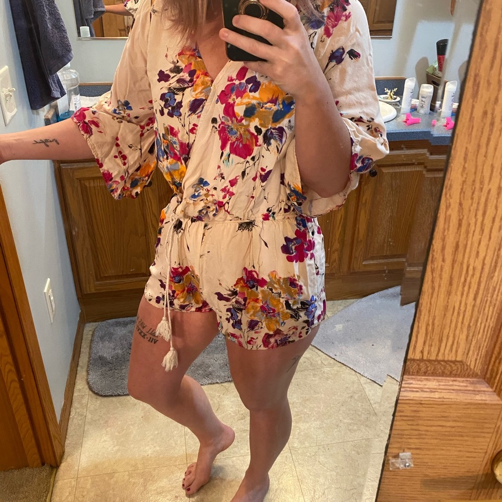 Floral Print Women's Romper